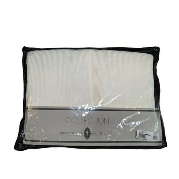 The Collection Vertical Pleat 84" Grommet Room Darkening Curtain Panel - Pearl - Picture 2 of 4